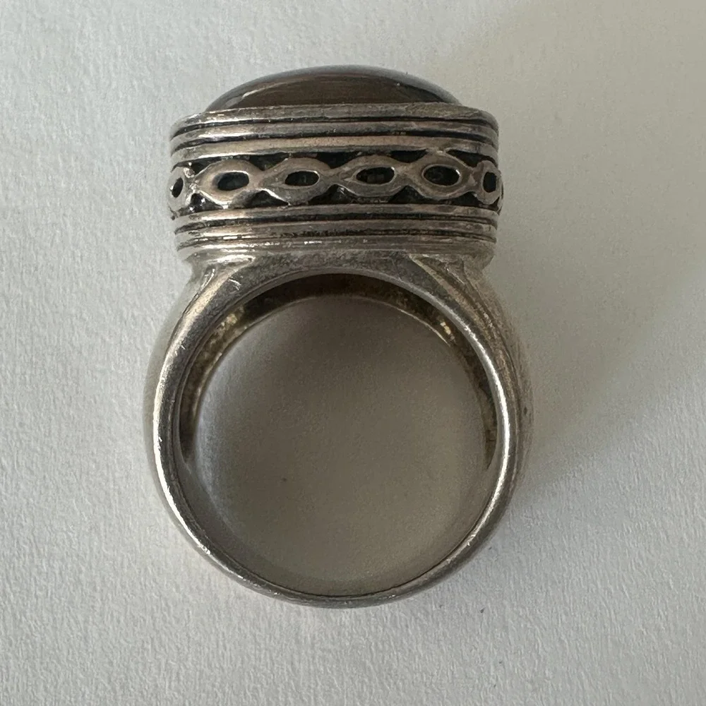 Vintage Barse 925 Sterling Silver Tiger Eye Statement CocktailRing Chunk Sz 8.75